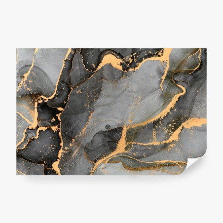 Fototapete rauchiger grauer marmor mit goldenen adern – Wallnifity®