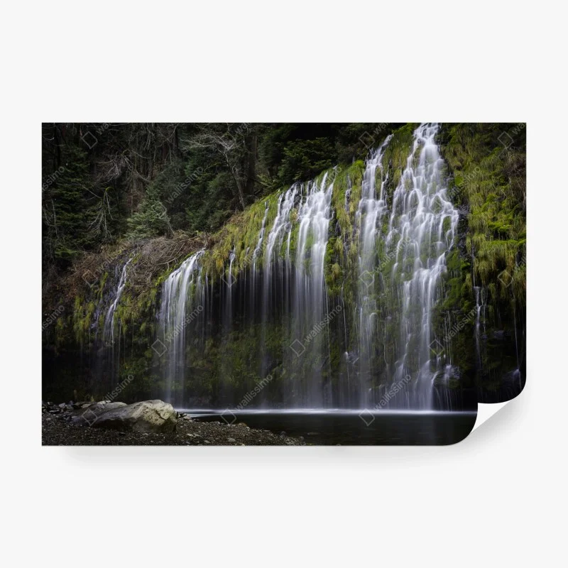 Fototapete moosiger wasserfall im wald – Wallnifity®
