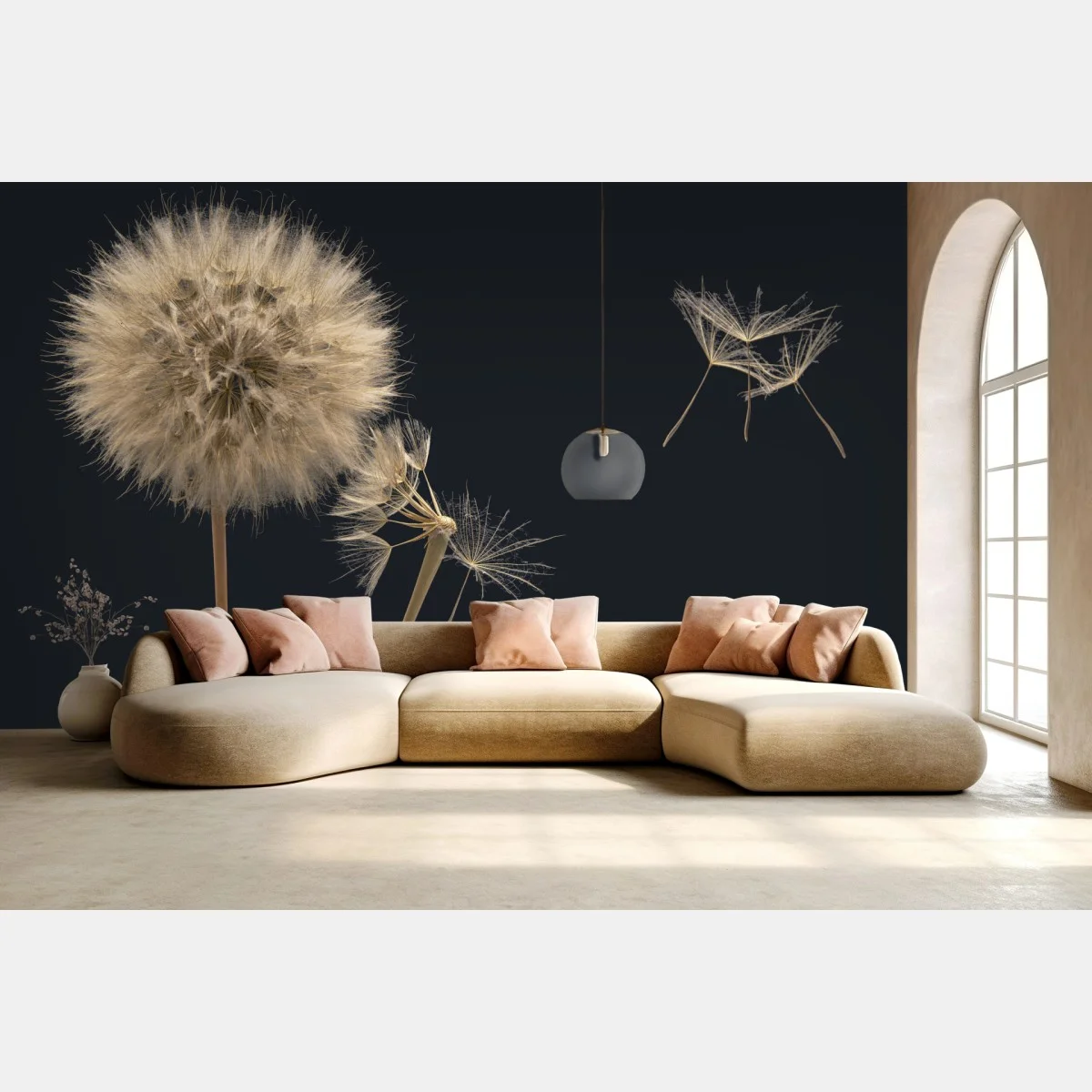 Fototapete zarter löwenzahn vor dunklem hintergrund – Wallnifity® Fototapete zarter löwenzahn vor dunklem hintergrund – Wallnifity®