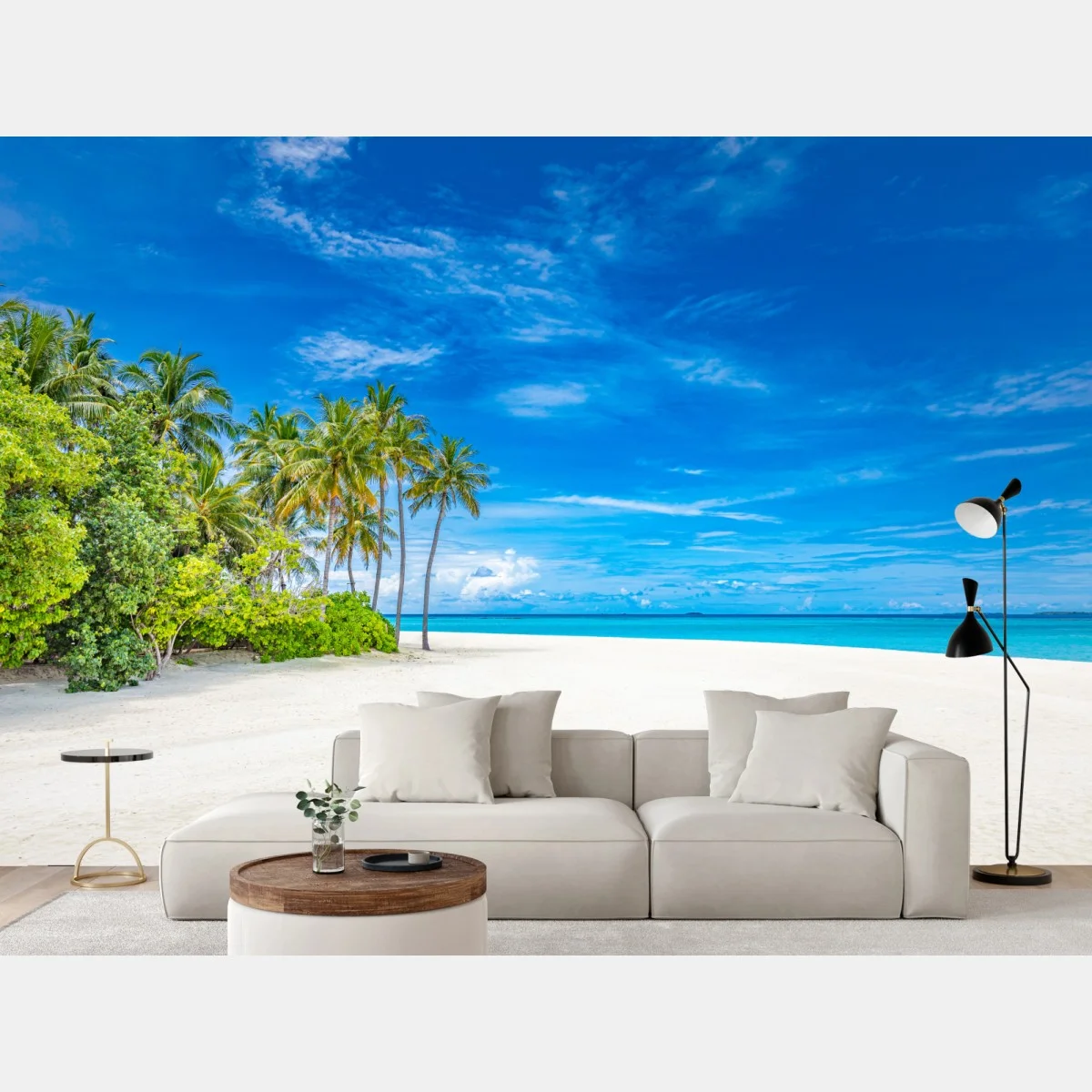 Fototapete tropischer strand mit palmen – Wallnifity® Fototapete tropischer strand mit palmen – Wallnifity®