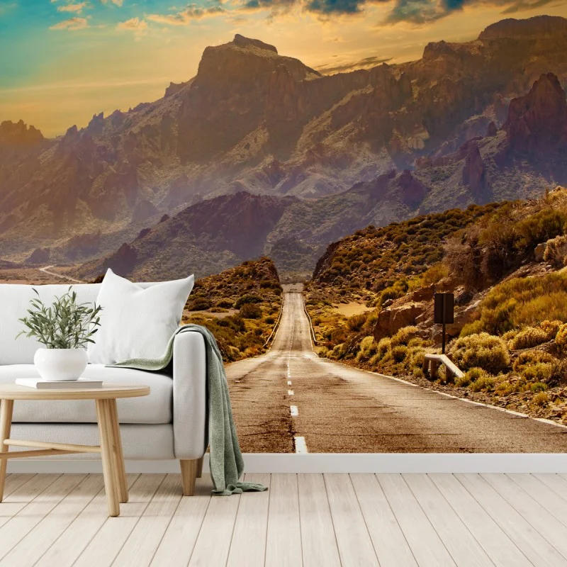 Fototapete straße in die berge auf Teneriffa – Wallnifity®