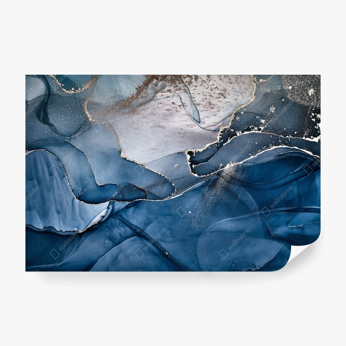 Fototapete tiefblauer marmor abstrakt – Wallnifity®