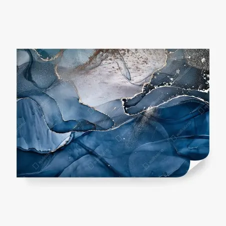 Fototapete tiefblauer marmor abstrakt – Wallnifity®