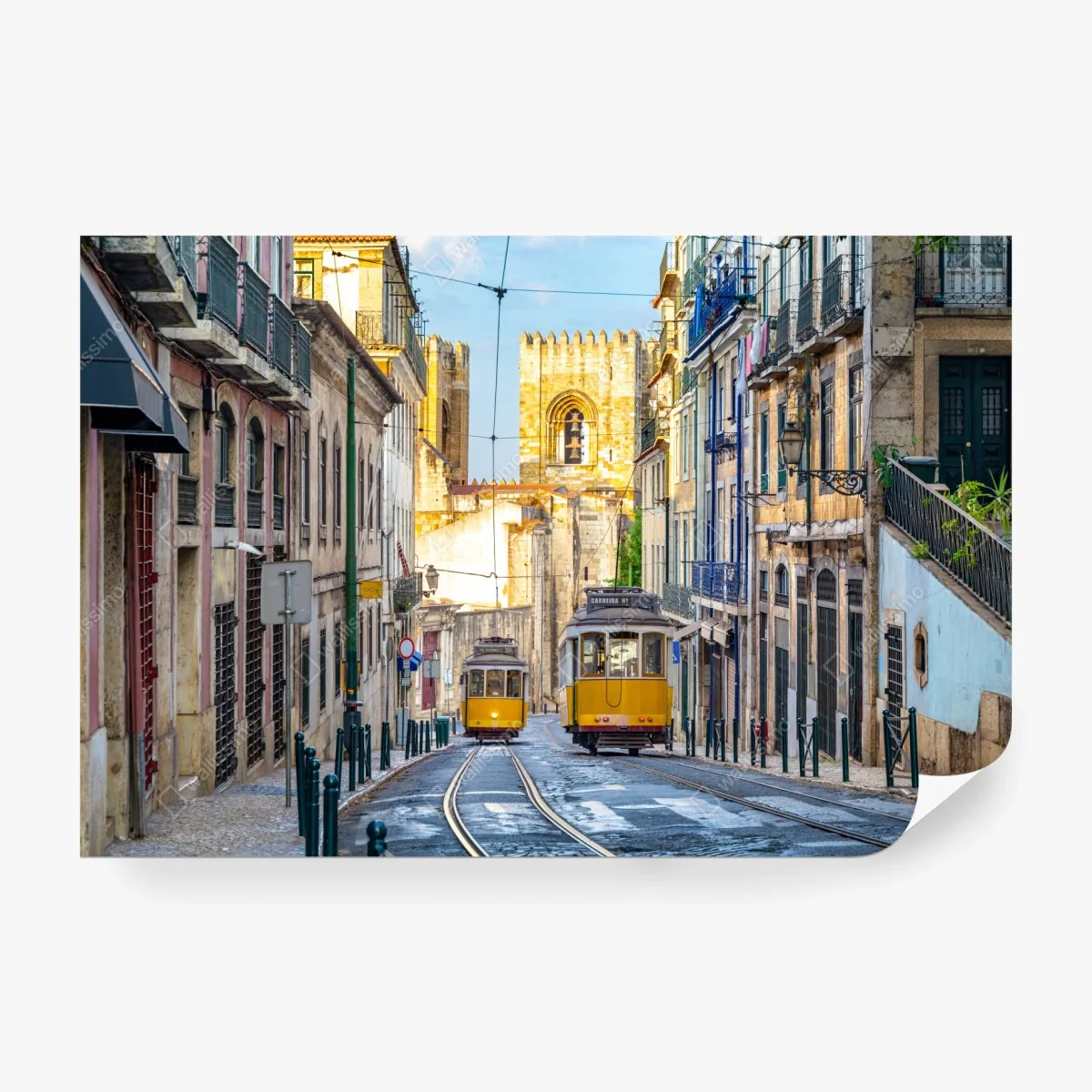 Fototapete sonnige straßenbahnen in Lissabon – Wallnifity® Fototapete sonnige straßenbahnen in Lissabon – Wallnifity®