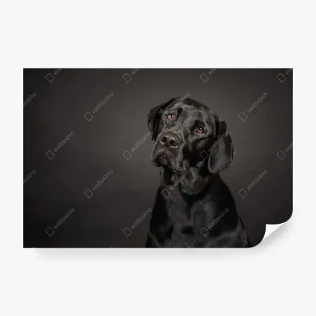 Fototapete studio-porträt eines schwarzen labradors – Wallnifity®