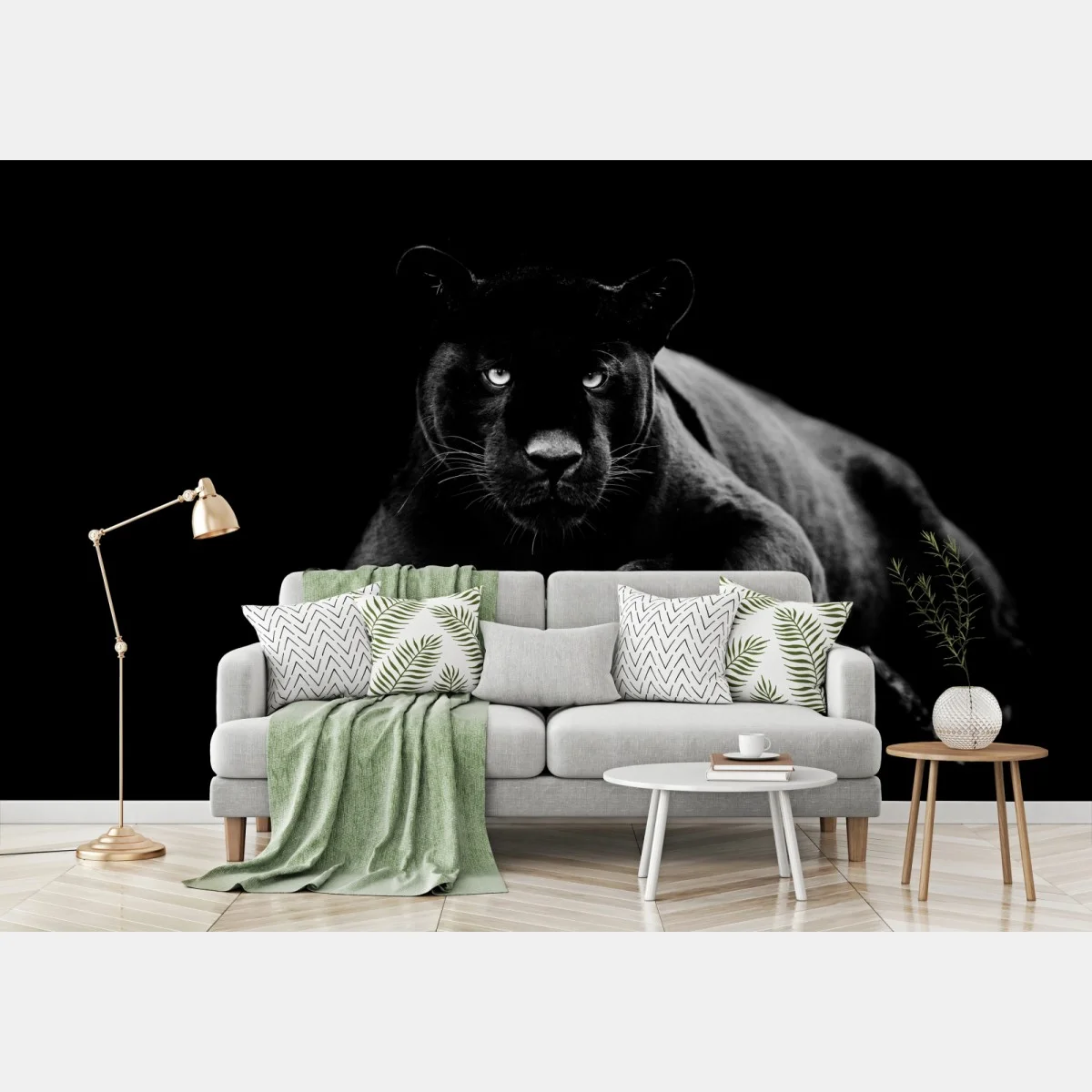 Fototapete majestätisches porträt eines schwarzen panthers – Wallnifity® Fototapete majestätisches porträt eines schwarzen panthers – Wallnifity®