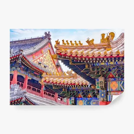 Fototapete verziertes dach des Lama Temple, Beijing – Wallnifity®