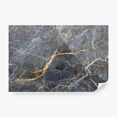 Fototapete dunkelgrauer marmor mit goldenen adern – Wallnifity®