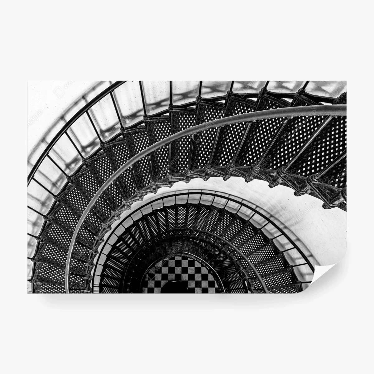Fototapete wendeltreppe in schwarzweiß – Wallnifity®