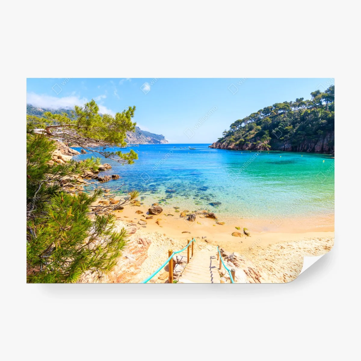 Fototapete stufen zum strand Aiguablava, Costa Brava – Wallnifity®