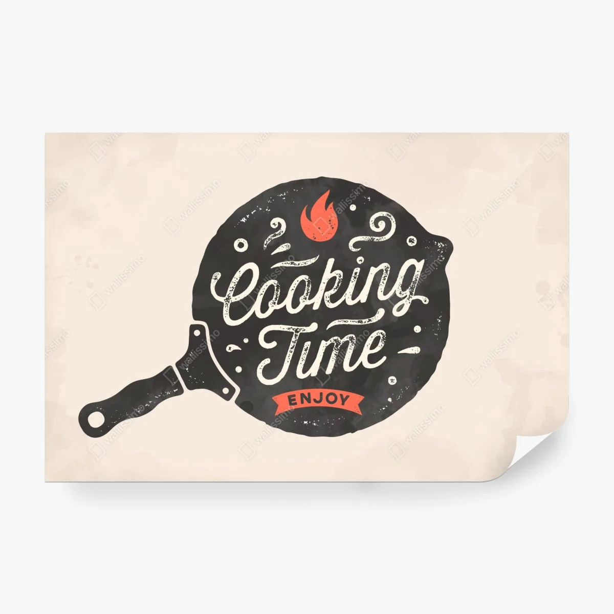Fototapete cooking time retro küchendekor – Wallnifity®