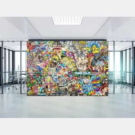 Fototapete farbenfrohes urbanes musikmural – Wallnifity®