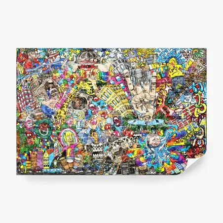 Fototapete farbenfrohes urbanes musikmural – Wallnifity®
