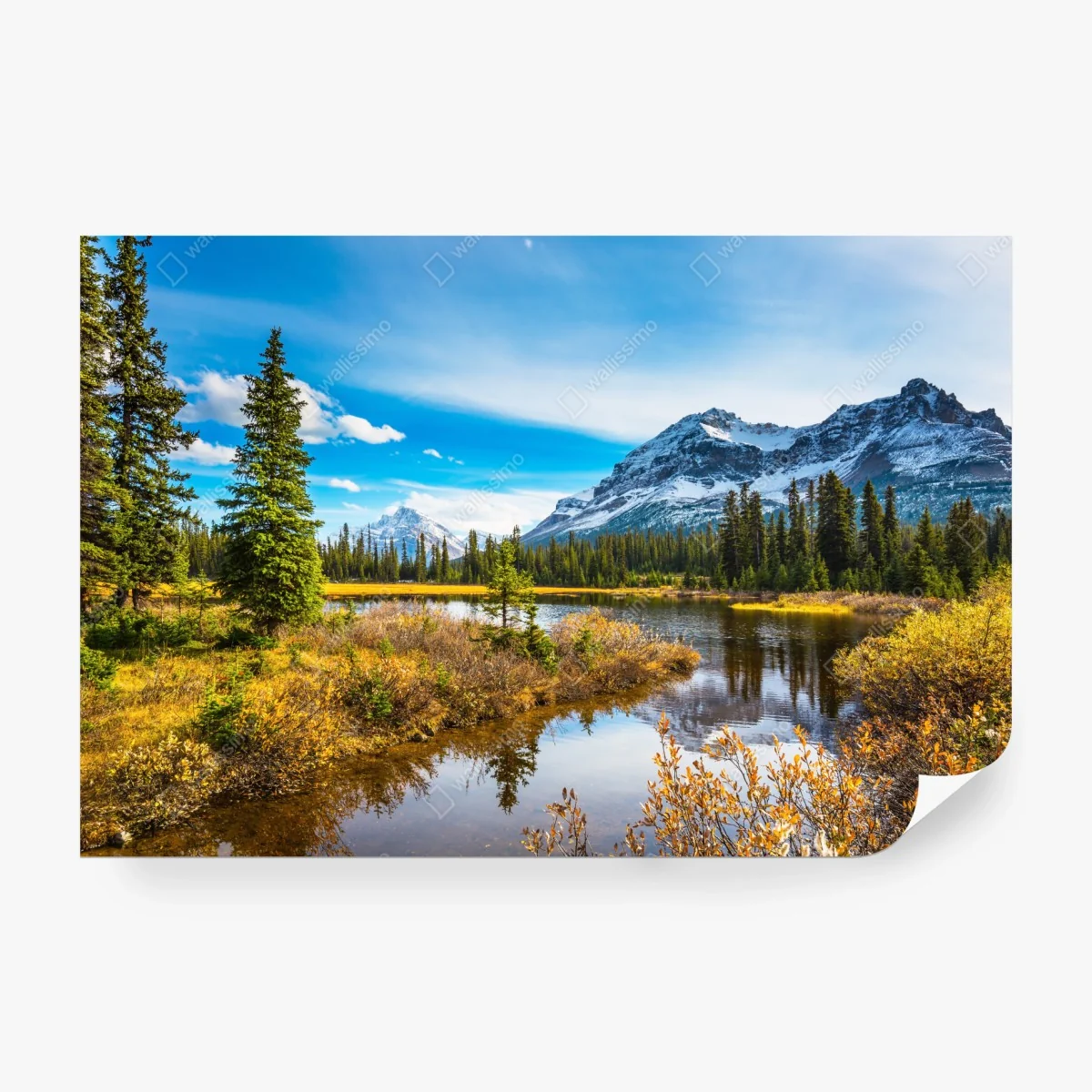 Fototapete Rocky Mountains uferreflexion – Wallnifity®