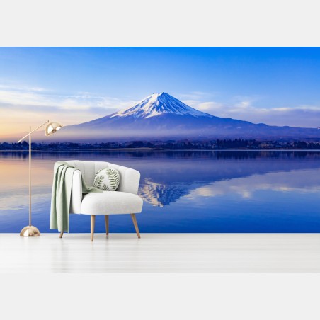 Fototapete Mount Fuji morgendliche reflexion über ruhigem see – Wallnifity®