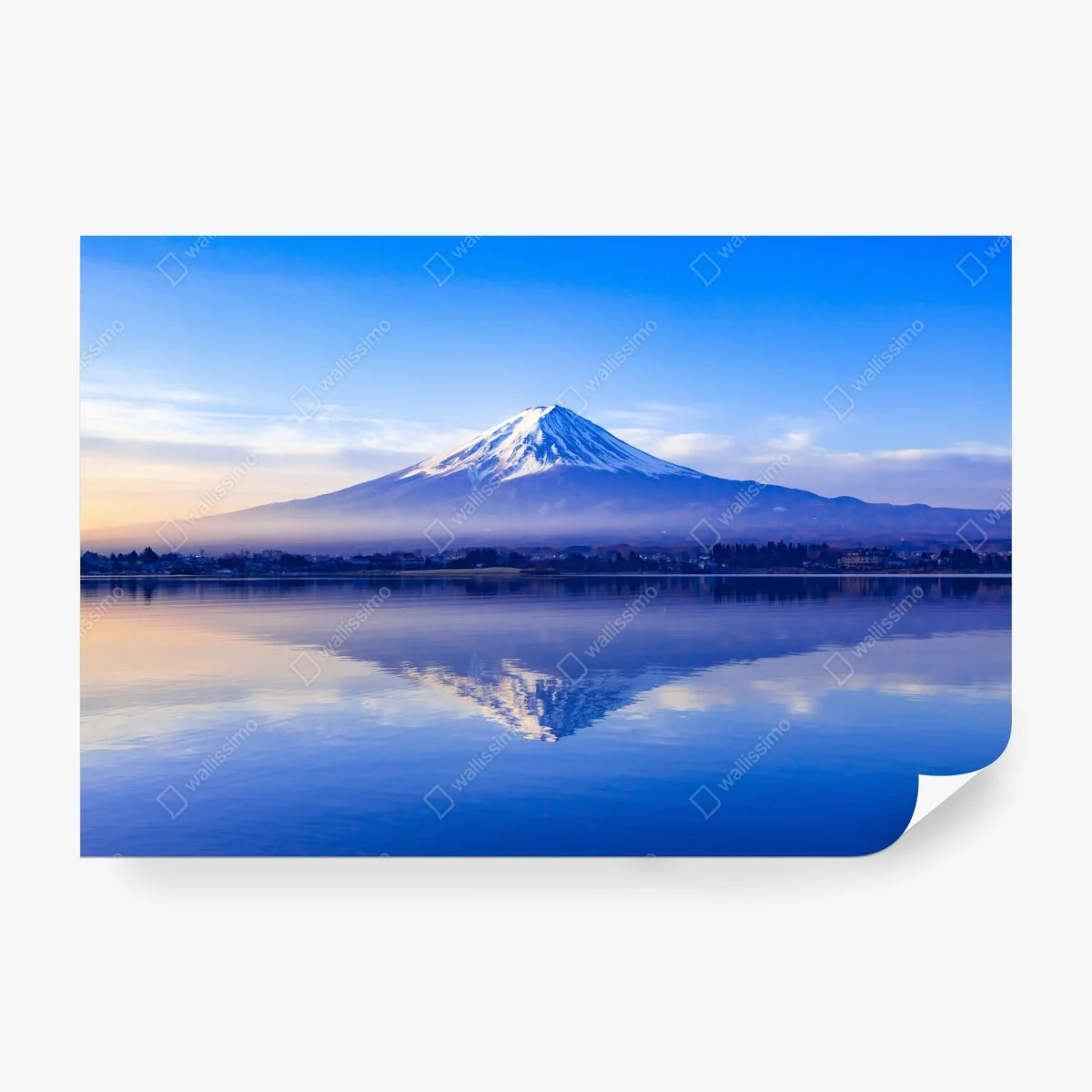 Fototapete Mount Fuji morgendliche reflexion über ruhigem see – Wallnifity®