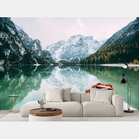 Fototapete ruhige spiegelungen am Pragser Wildsee – Wallnifity®