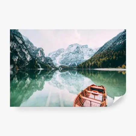 Fototapete ruhige spiegelungen am Pragser Wildsee – Wallnifity®