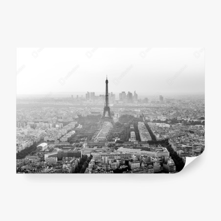 Fototapete elegante Eiffelturm luftaufnahme in graustufen – Wallnifity®