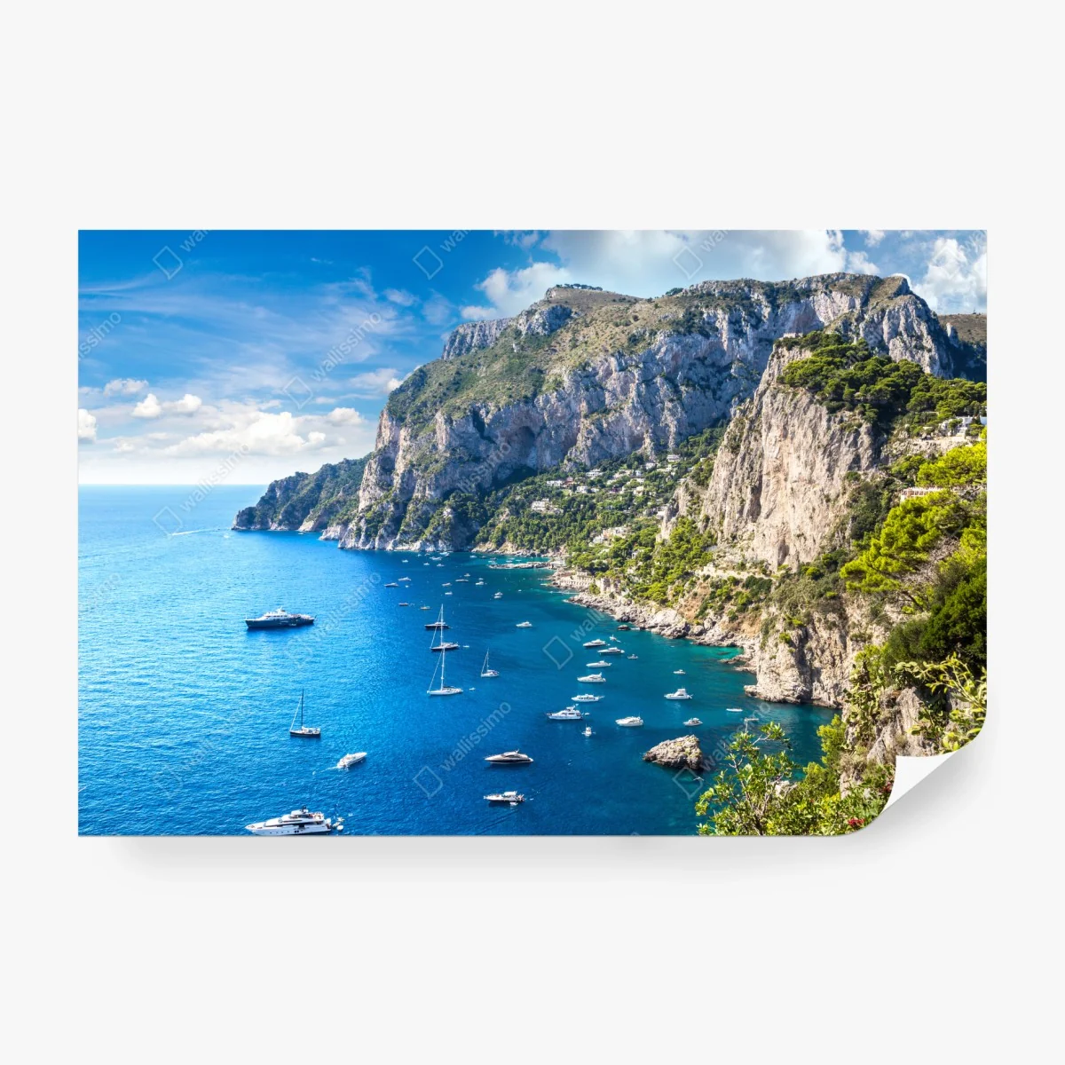 Fototapete Capri sommerküste mit klippen – Wallnifity® Fototapete Capri sommerküste mit klippen – Wallnifity®