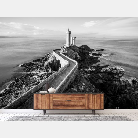 Fototapete leuchtturm auf felsiger küste – Wallnifity®
