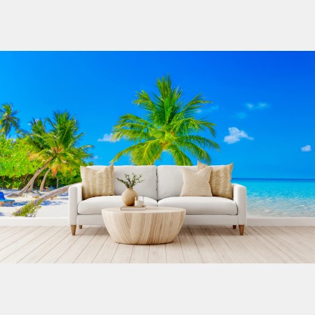 Fototapete traumhafte strandlandschaft auf den Malediven – Wallnifity®