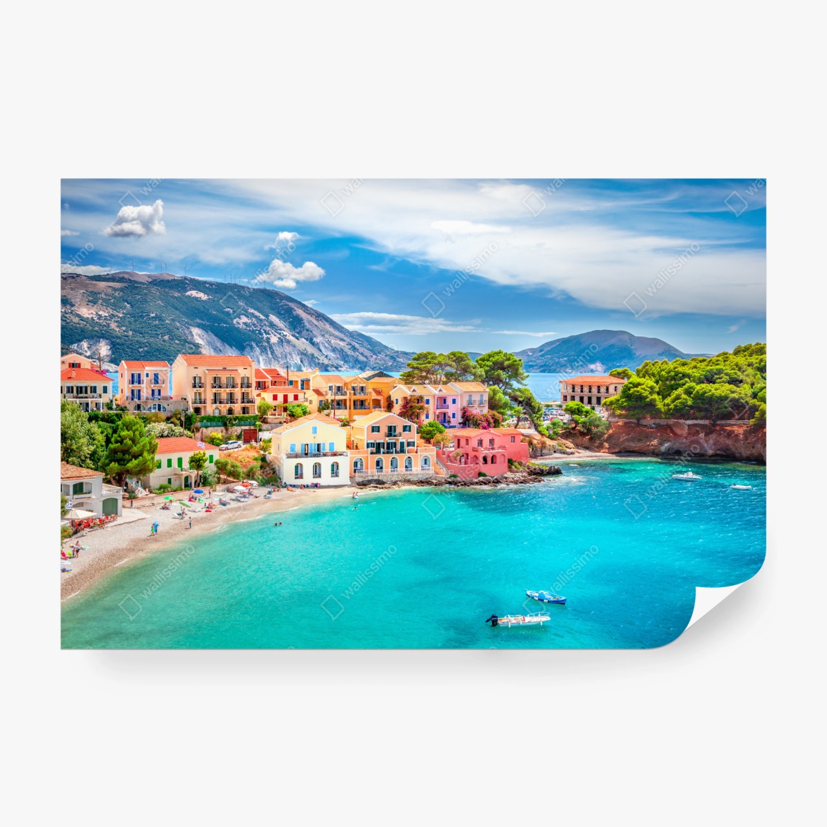 Fototapete Assos küstenblick, Kefalonia – Wallnifity®