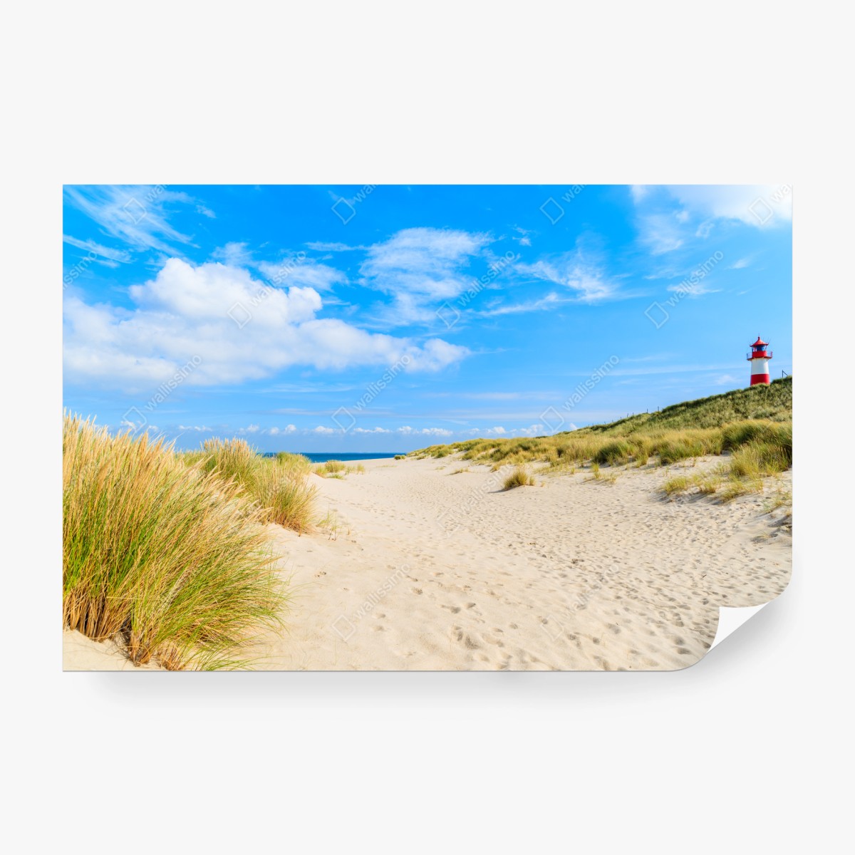 Fototapete ruhige dünen Sylt mit leuchtturm – Wallnifity®