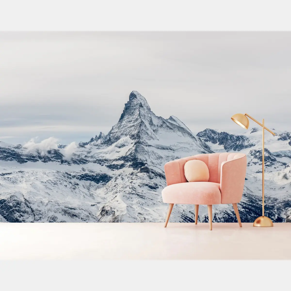 Fototapete majestätischer schneebedeckter berggipfel – Wallnifity®