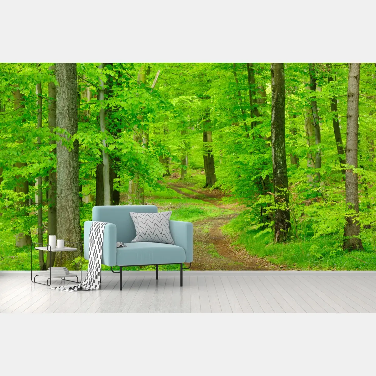 Fototapete ruhiger waldweg im frühling – Wallnifity®