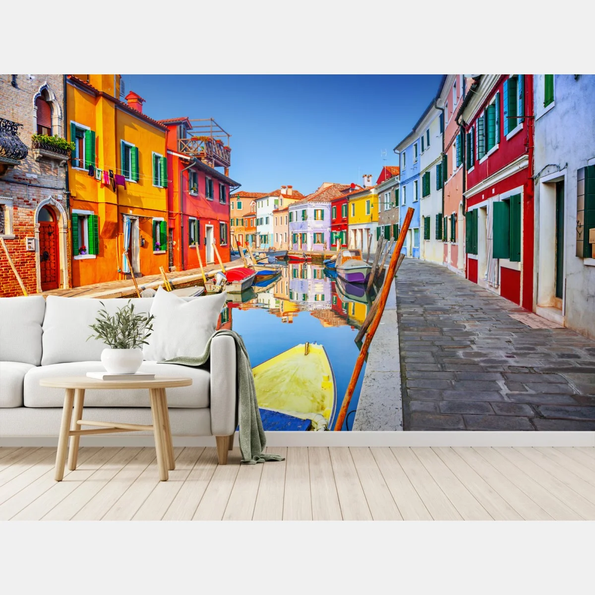 Fototapete bunte kanalhäuser in Burano – Wallnifity® Fototapete bunte kanalhäuser in Burano – Wallnifity®