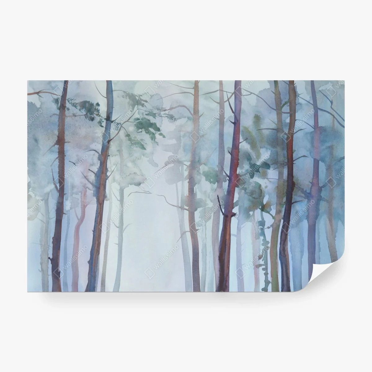 Fototapete nebliger aquarellwald – Wallnifity® Fototapete nebliger aquarellwald – Wallnifity®