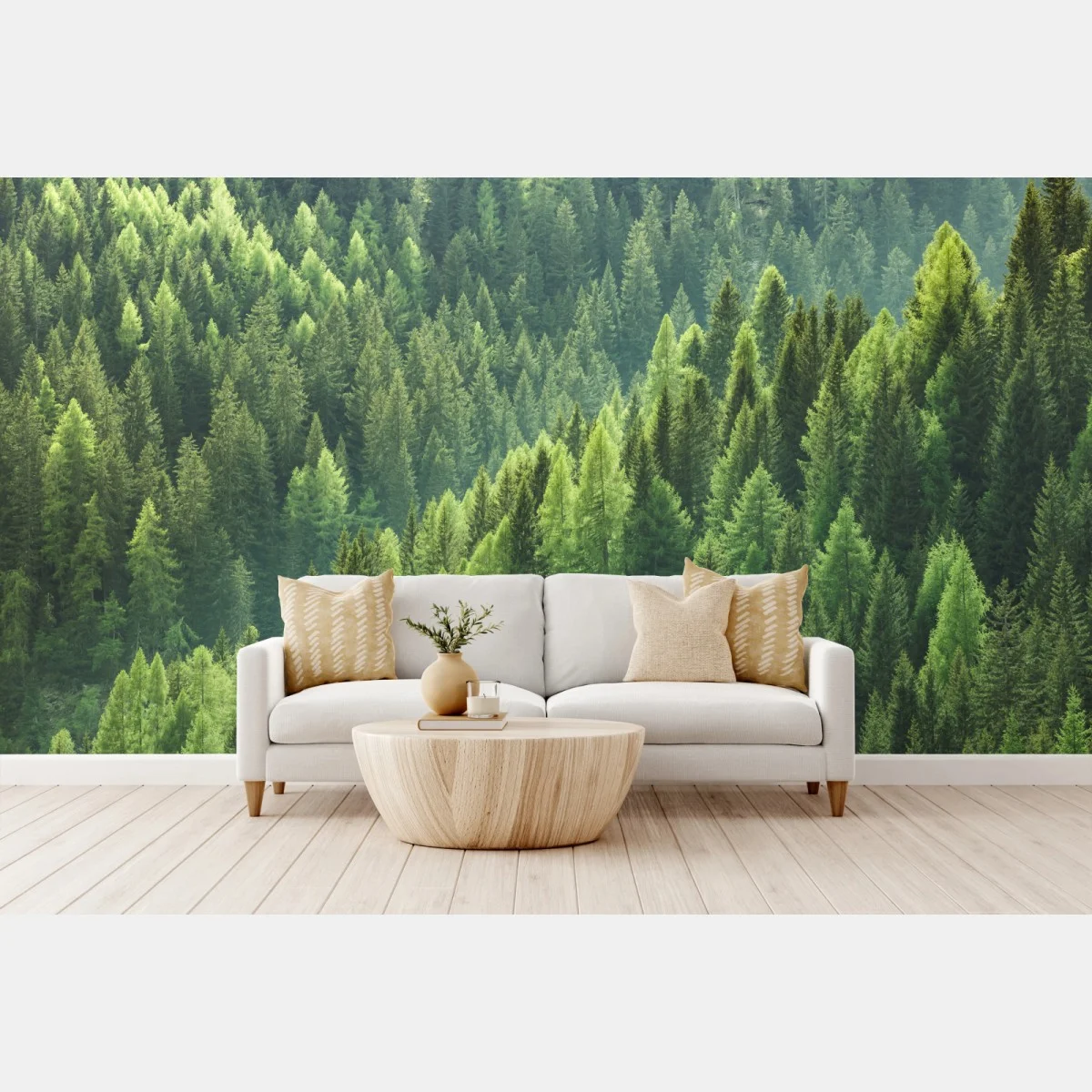 Fototapete üppige grüne waldpanorama – Wallnifity® Fototapete üppige grüne waldpanorama – Wallnifity®