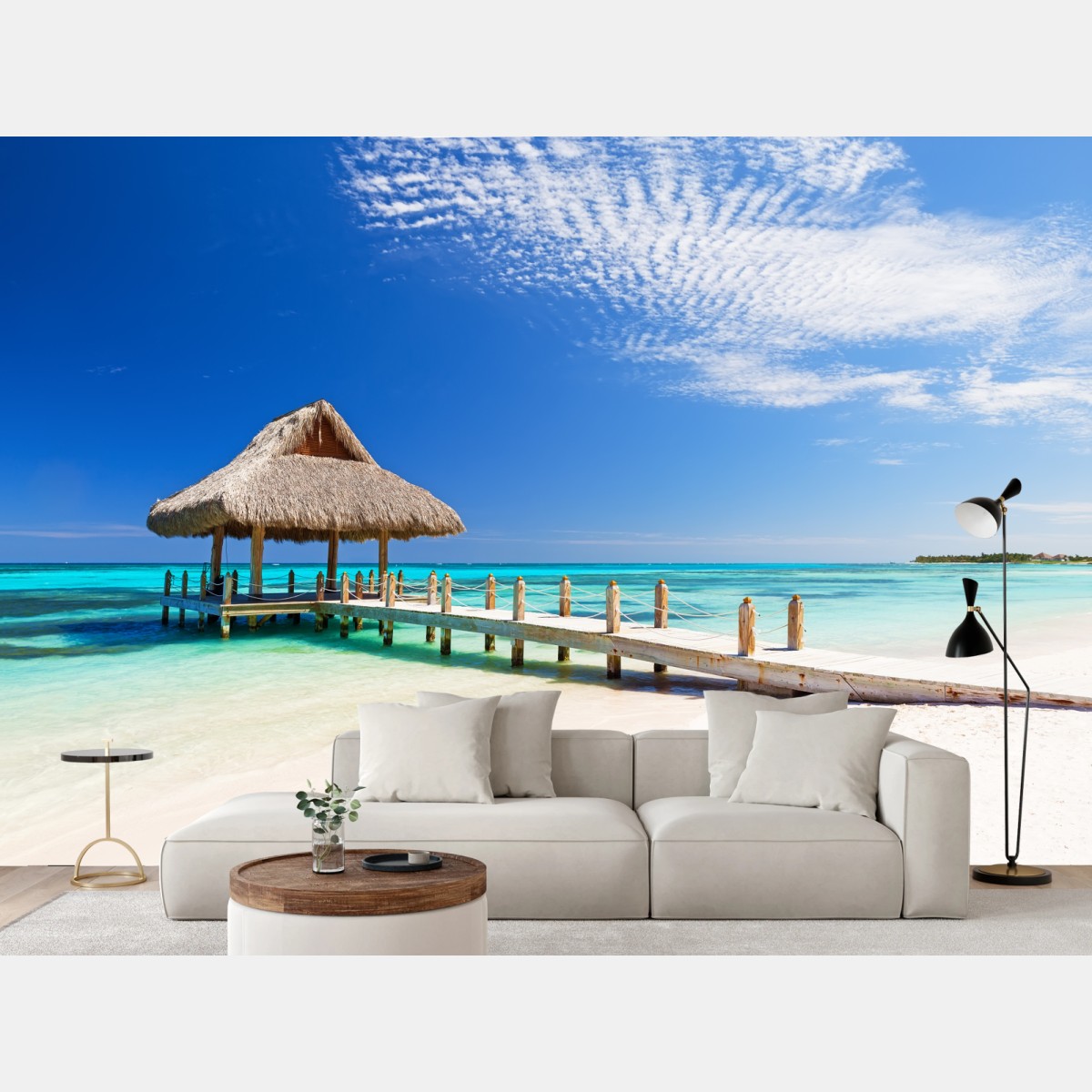 Fototapete ruhiger strandsteg in Cap Cana – Wallnifity®