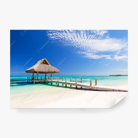 Fototapete ruhiger strandsteg in Cap Cana – Wallnifity®