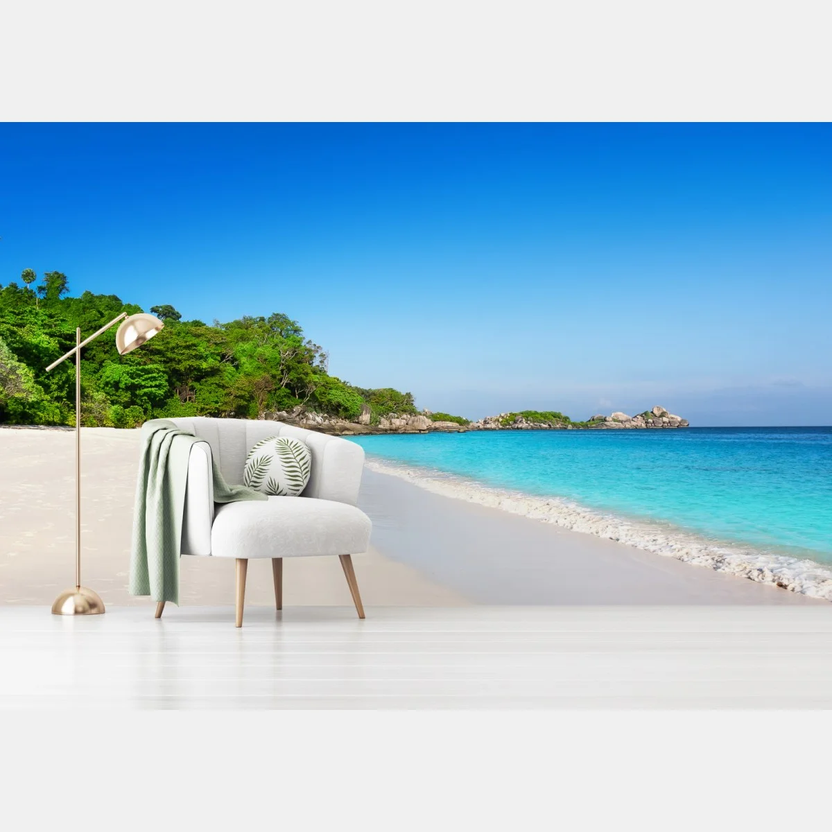 Fototapete tropischer strand mit weißem sand – Wallnifity® Fototapete tropischer strand mit weißem sand – Wallnifity®