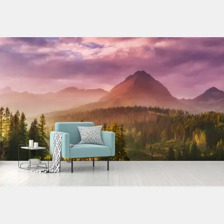 Fototapete sonnenuntergang über Štrbské Pleso – Wallnifity®