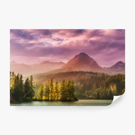 Fototapete sonnenuntergang über Štrbské Pleso – Wallnifity®