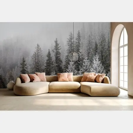 Fototapete nebliger winterwald in den Karpaten – Wallnifity®