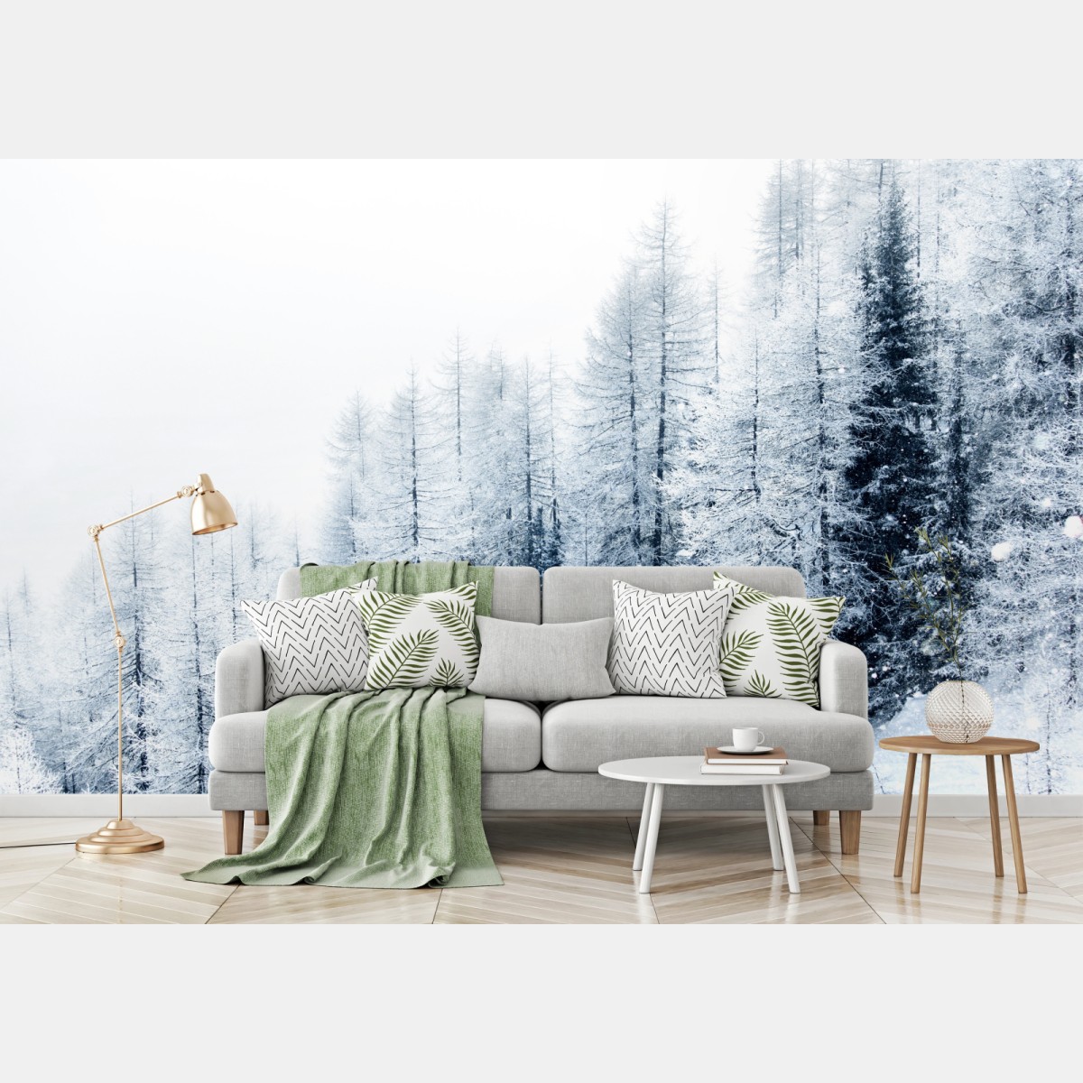Fototapete winterstille: verschneiter wald – Wallnifity®