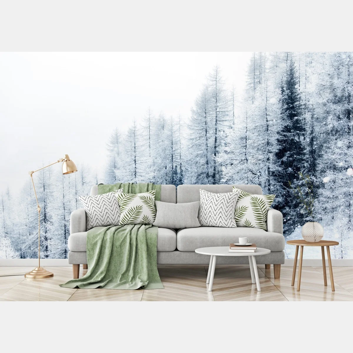 Fototapete winterstille: verschneiter wald – Wallnifity® Fototapete winterstille: verschneiter wald – Wallnifity®