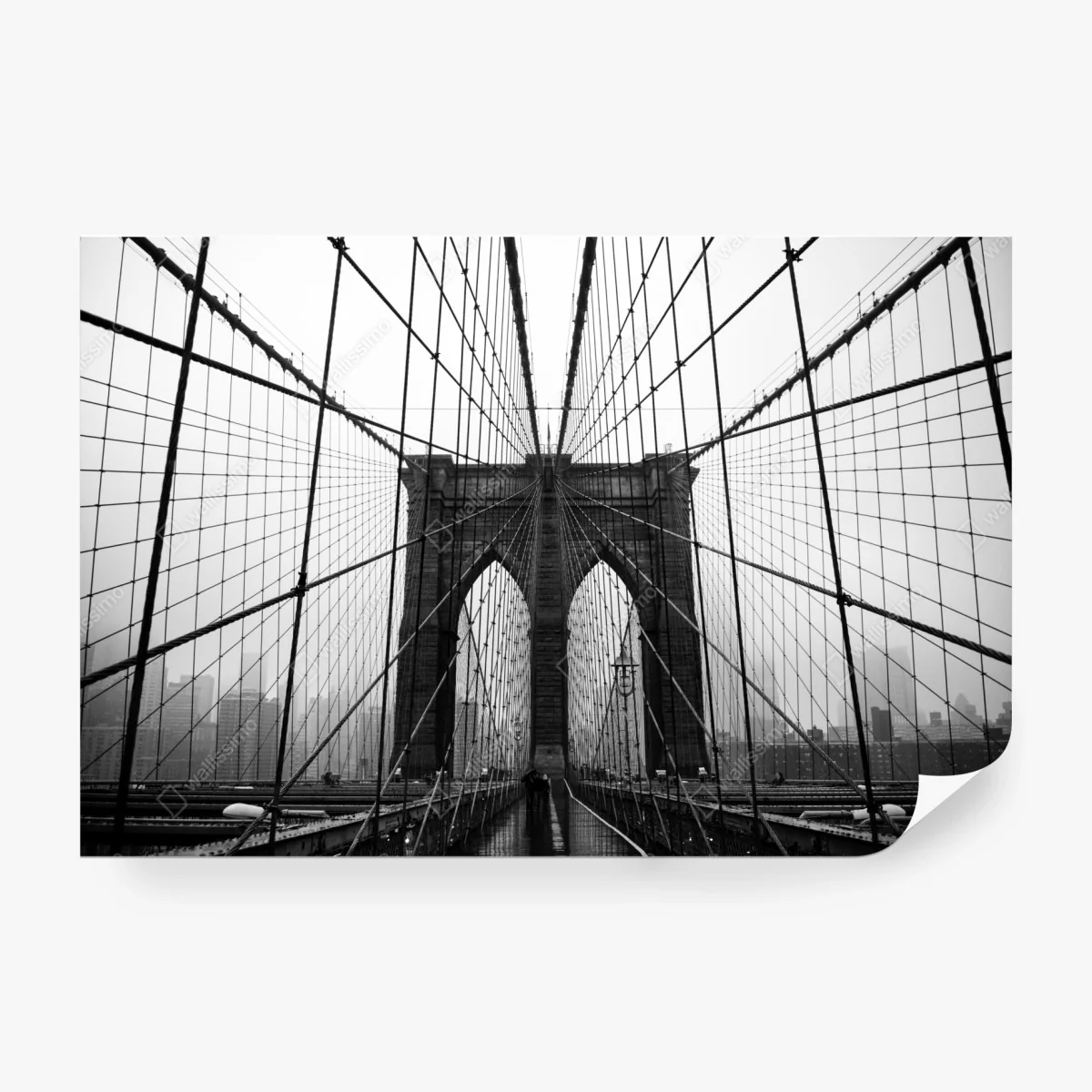 Fototapete Brooklyn Bridge geometrische perspektive – Wallnifity®