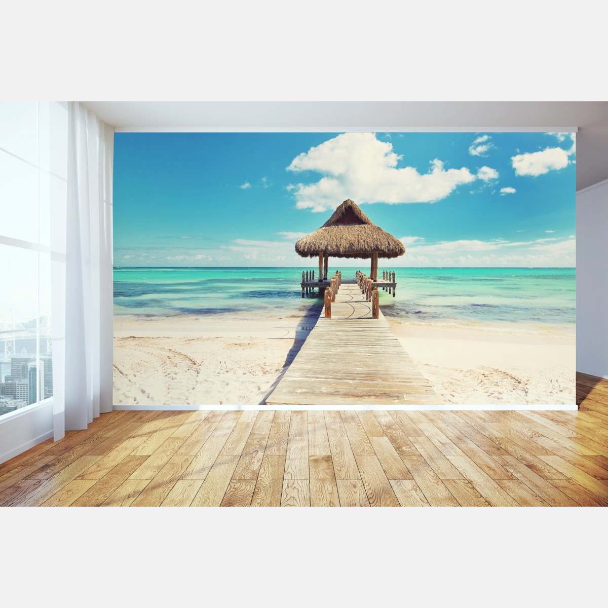 Fototapete tropischer steg in Punta Cana – Wallnifity®