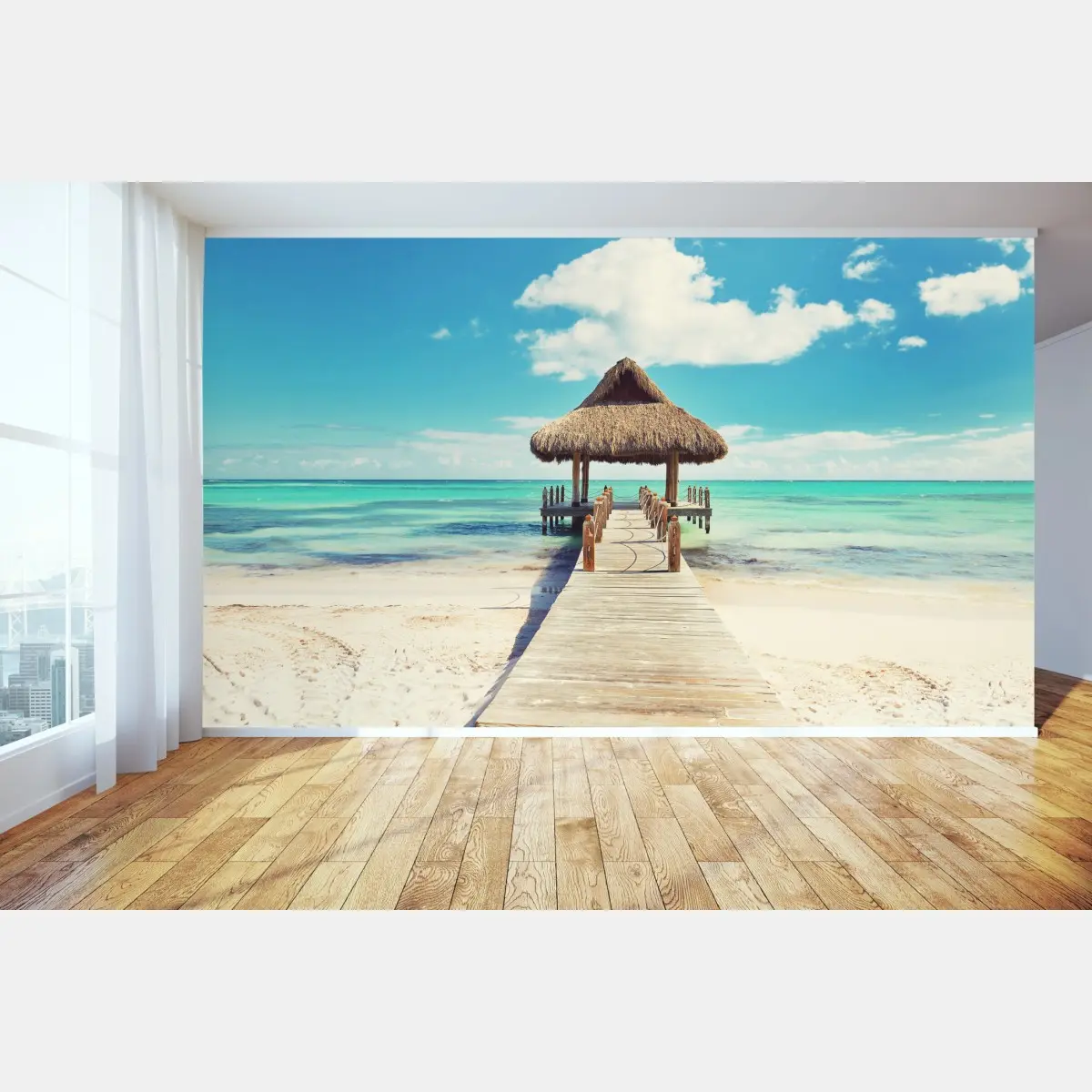 Fototapete tropischer steg in Punta Cana – Wallnifity®