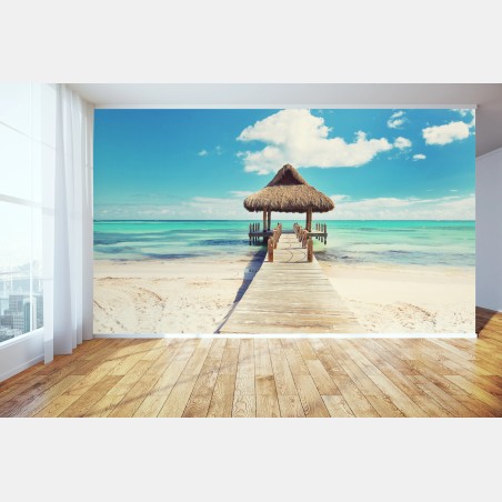 Fototapete tropischer steg in Punta Cana – Wallnifity®