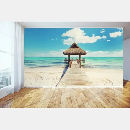 Fototapete tropischer steg in Punta Cana – Wallnifity®