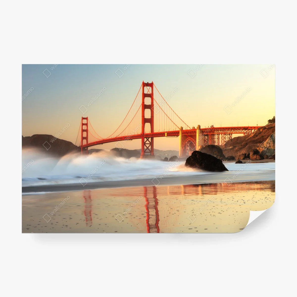 Fototapete Golden Gate brücke bei sonnenuntergang – Wallnifity®