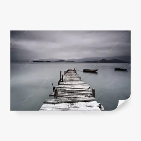 Fototapete ruhige seebrücke über stillem meer – Wallnifity®