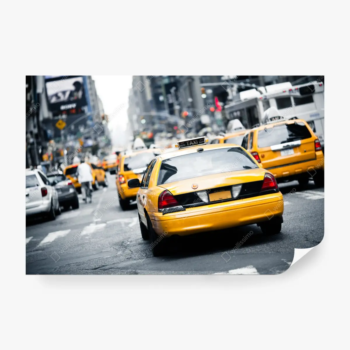 Fototapete gelbe taxis in einer belebten straße von New York – Wallnifity®