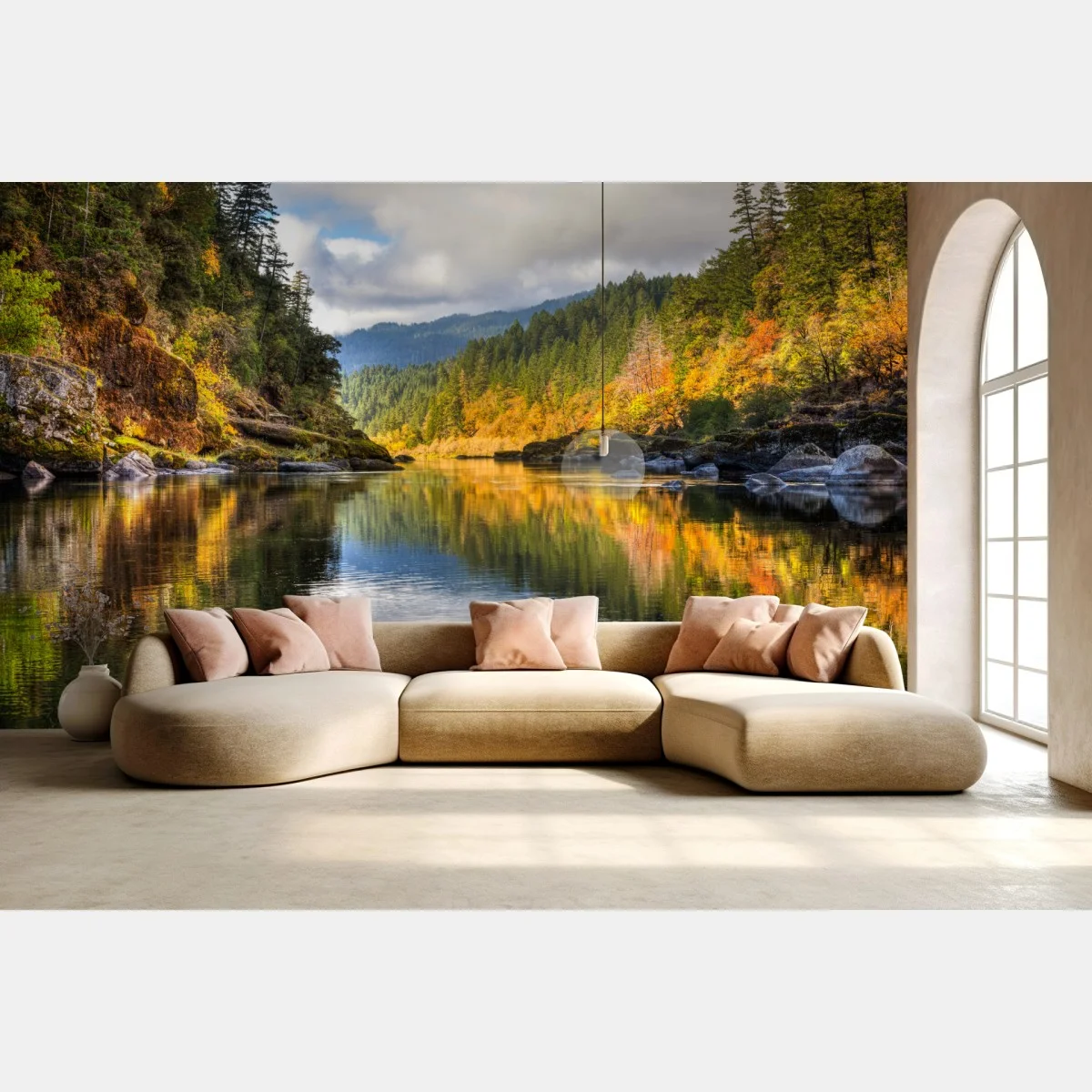 Fototapete Rogue River herbstliche spiegelungen – Wallnifity® Fototapete Rogue River herbstliche spiegelungen – Wallnifity®